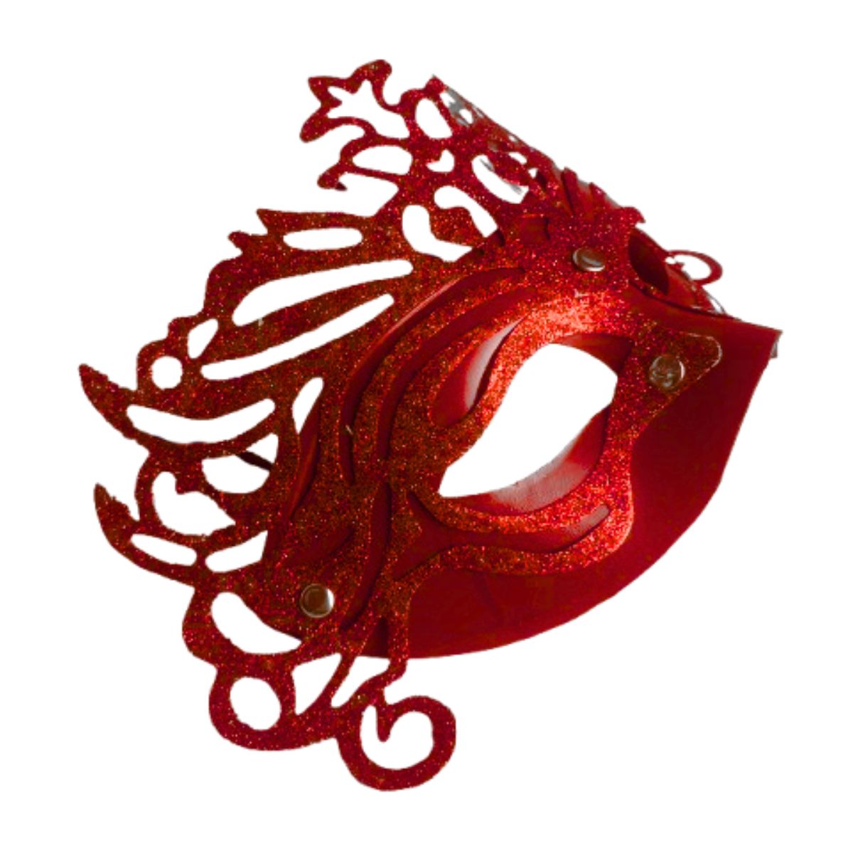 Máscara Fantasia Glitter Festa Carnaval Vermelho Máscara Fantasia Glitter Festa Carnaval Vermelho